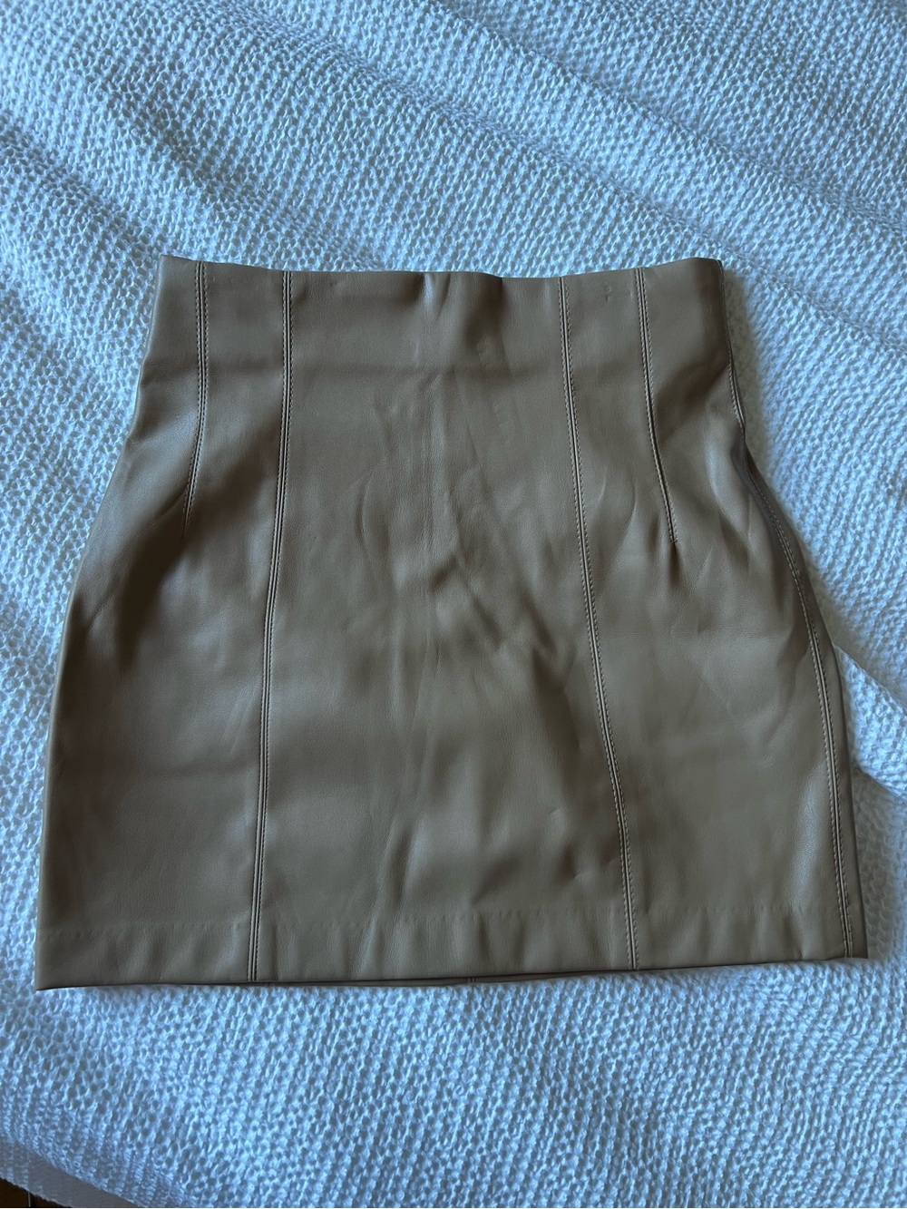 Zara Faux Leather Mini Skirt in Camel Brown
